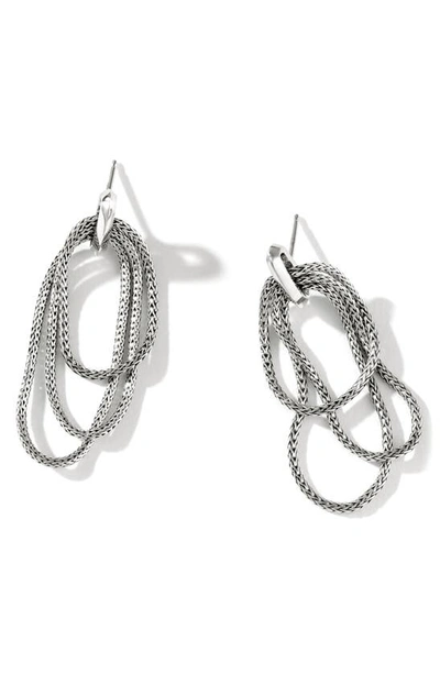 Shop John Hardy Classic Chain Link Drop Earrings In Silver