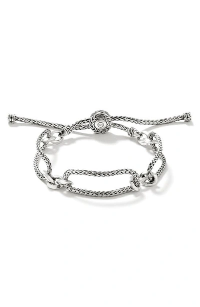 Shop John Hardy Classic Chain Link Pull Through Bracelet In Silver