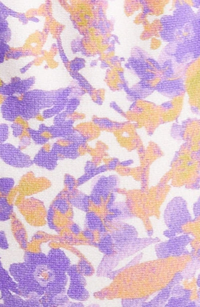 House Of Cb Thong Bikini Bottoms In Violet Floral