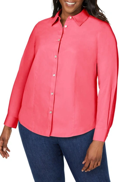 Shop Foxcroft Dianna Button-up Shirt In Rose Red