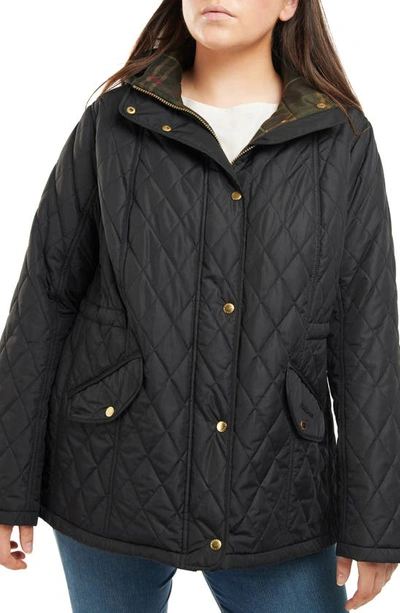 Barbour Plus Size Millfire Hooded Quilted Coat In Black/classic | ModeSens