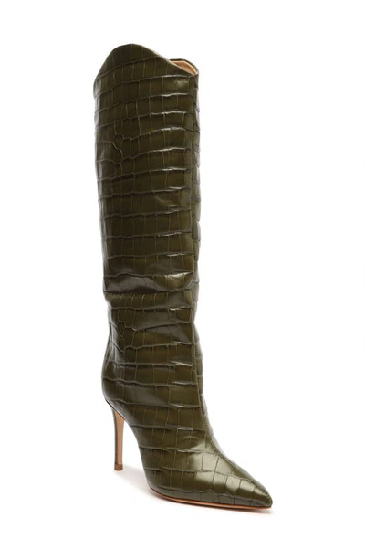 Shop Schutz Maryana Pointed Toe Boot In Military Green