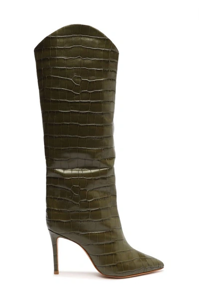 Shop Schutz Maryana Pointed Toe Boot In Military Green