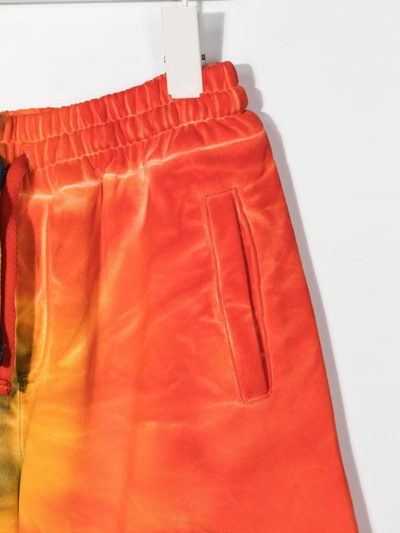 Shop Dolce & Gabbana Tie Dye-print Cotton Shorts In Orange