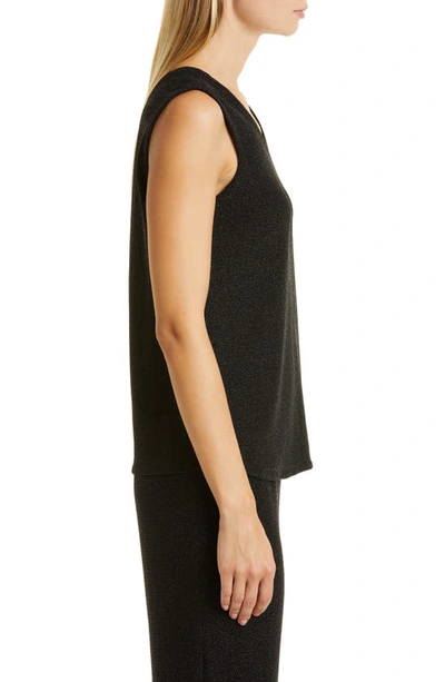 Shop Misook Sparkle Knit Scoop Neck Tank Top In Black