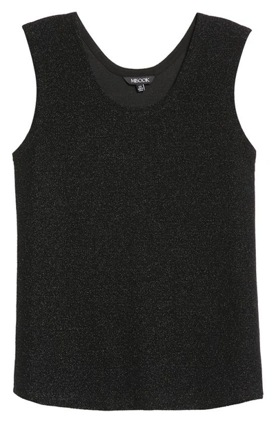 Shop Misook Sparkle Knit Scoop Neck Tank Top In Black