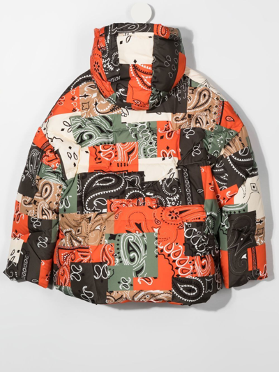 Shop Khrisjoy Paisley-print Puffer Jacket In Orange