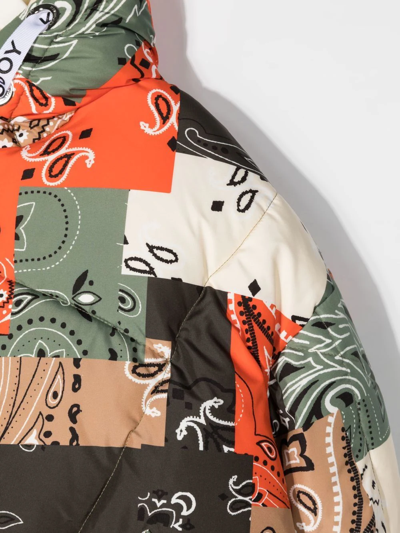 Shop Khrisjoy Paisley-print Puffer Jacket In Orange