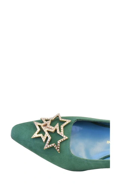 Shop Valentina Rangoni Dorata Leather Kitten Heel In Smeraldo Cashmere