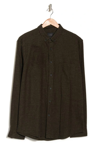 Shop 14th & Union Grindle Long Sleeve Trim Fit Shirt In Olive Night Black Grindle