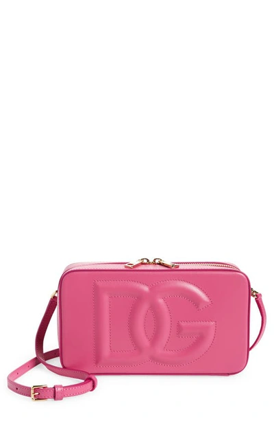 Shop Dolce & Gabbana Dg Logo Leather Camera Crossbody Bag In Glicine