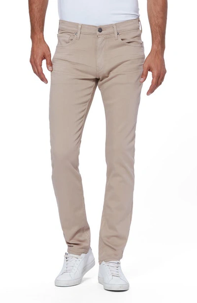 Paige Transcend Lennox Slim Fit Twill Pants In Toasted Almond