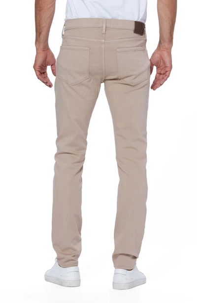 Paige Transcend Lennox Slim Fit Twill Pants In Toasted Almond