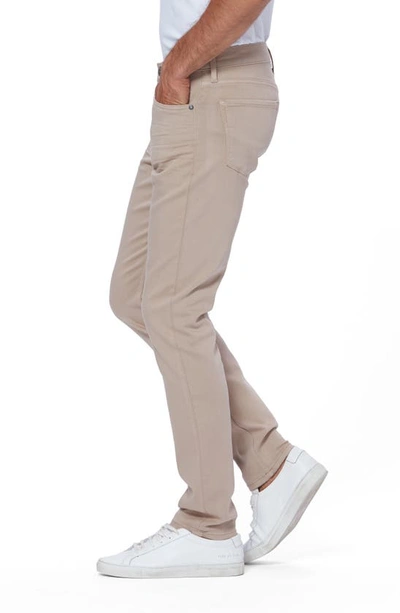 Paige Transcend Lennox Slim Fit Twill Pants In Toasted Almond