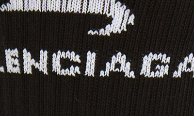 Shop Balenciaga Sporty B Tennis Socks In Black/ White