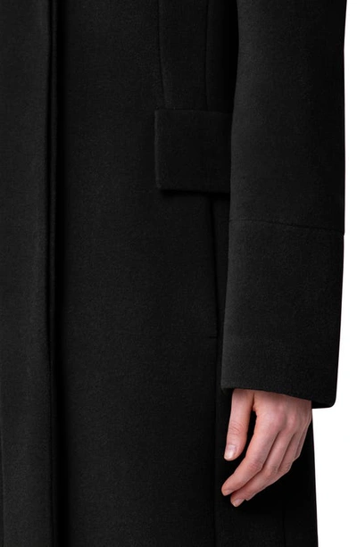 Akris Punto Stand Collar Wool Blend Fleece Coat In 009 Black
