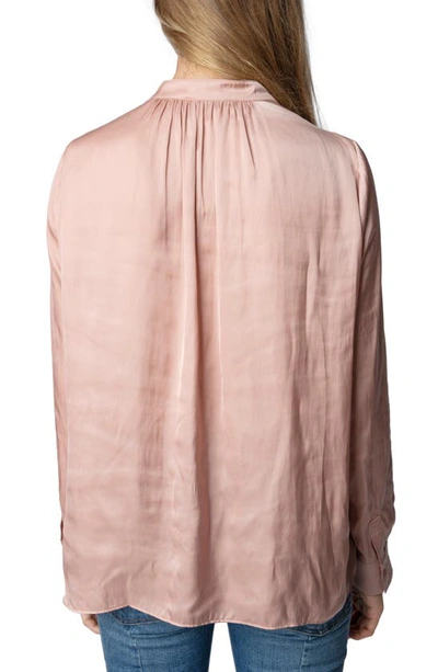 Shop Zadig & Voltaire Tink Satin Blouse In Blush