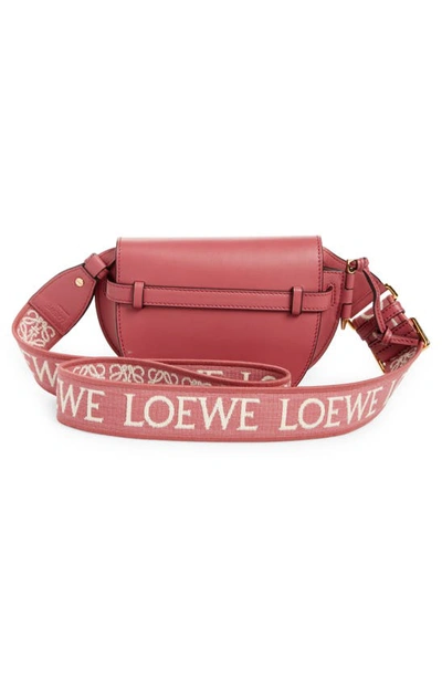 Shop Loewe Mini Gate Leather Convertible Bag In Plumrose