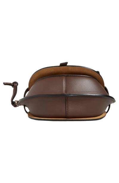 Shop Loewe Mini Gate Leather Convertible Bag In Chocolate