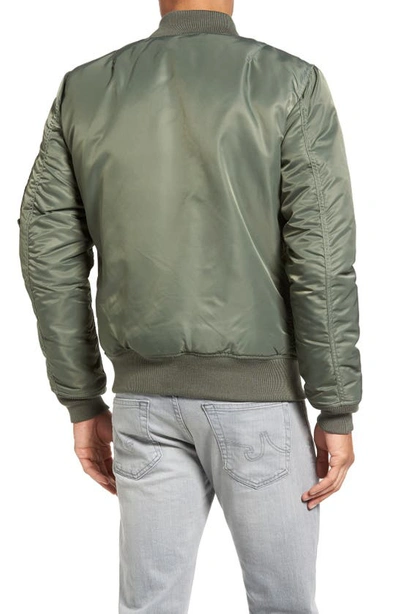 Shop Schott Water Resistant Ma-1 Flight Jacket In Sage