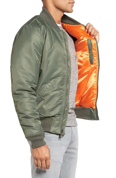 Shop Schott Water Resistant Ma-1 Flight Jacket In Sage