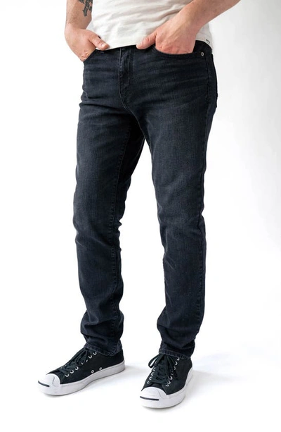 Shop Devil-dog Dungarees Slim Fit Jeans In Black Mountain