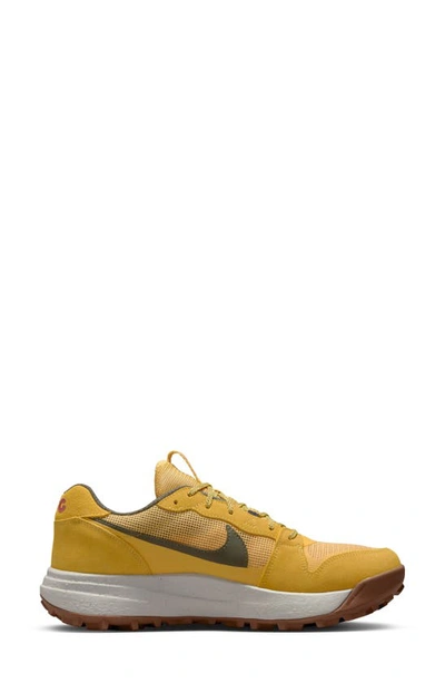 Shop Nike Acg Lowcate Hiking Sneaker In Solar Flare/ Cargo Khaki