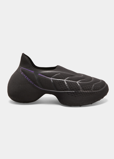 Shop Givenchy Tk-360 Plus Knit Slip-on Sneakers In Blackpurple