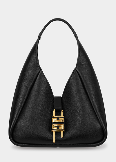 Shop Givenchy Mini G Hobo Bag In Leather In Black