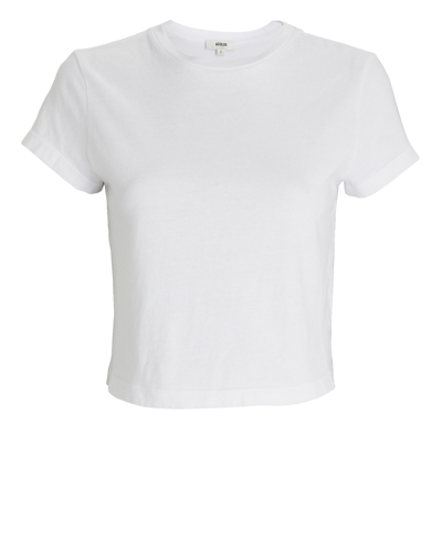 Shop Agolde Adine Shrunken Cotton-jersey T-shirt In White