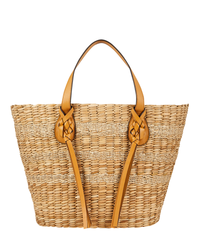 Shop Ulla Johnson Surfside Day Raffia Carryall Tote In Beige