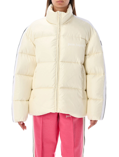 Shop Palm Angels Track Down Jacket In Butter White
