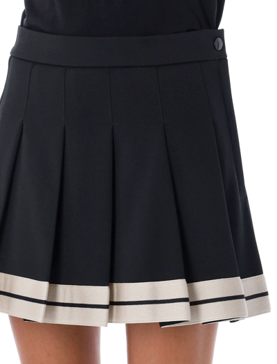Shop Palm Angels Track Pleated Mini Skirt In Black