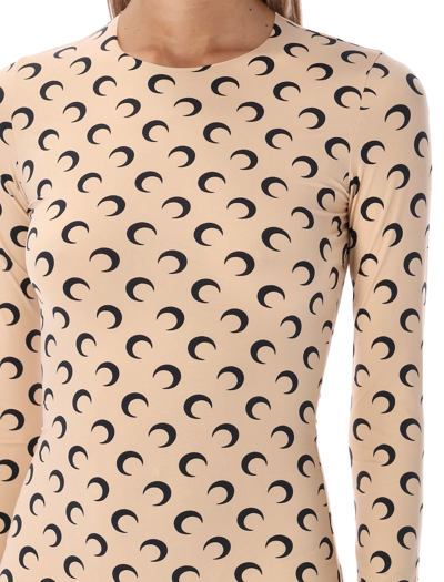 Shop Marine Serre All Over Moon Catsuit In Moon Tan