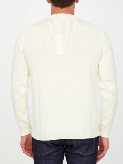 Shop Roberto Collina Cream Merino Wool Sweater