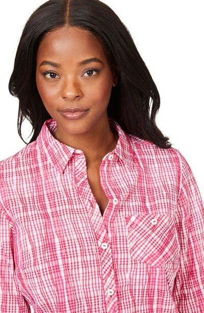 Foxcroft Hampton Plaid Non-iron Button-up Shirt In Pink