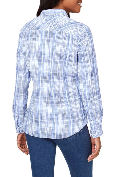 Foxcroft Hampton Plaid Non-iron Button-up Shirt In Iris Bloom