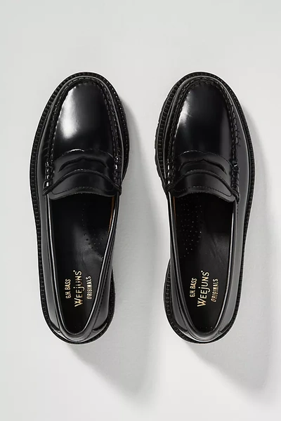 Shop Bass Weejuns G. H. Whitney Super Lug Loafers In Black