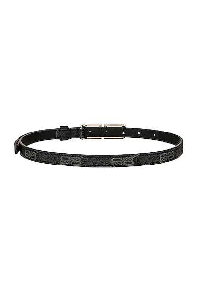 Shop Balenciaga Bb Signature Belt In Black & Grey