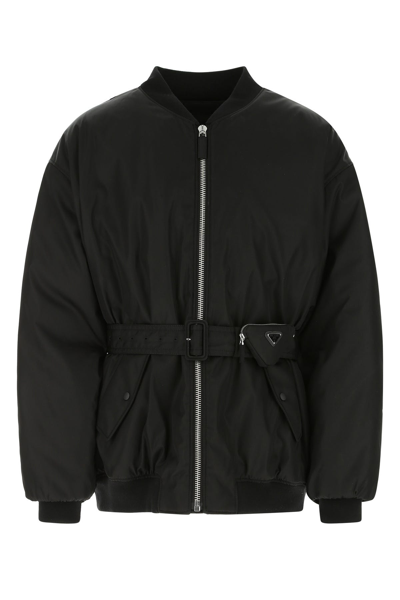 Prada Giubbino Imbottito In Re-nylon Nero Uomo