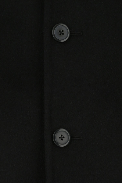 Prada Cappotto In Misto Lana Nera Uomo