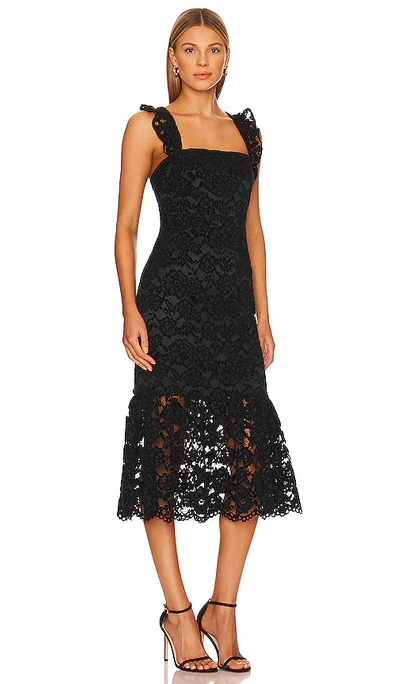 Shop Likely Hara Lace Midi Dress In Black