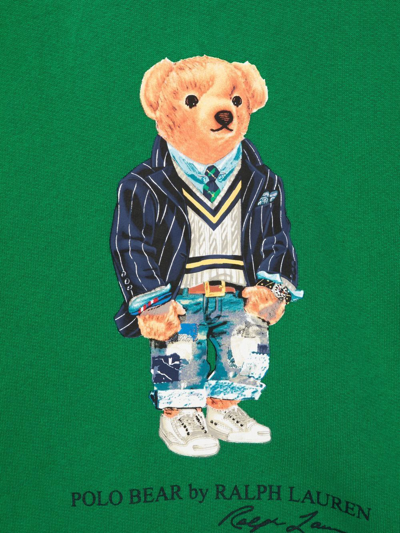 Shop Ralph Lauren Polo Bear-print Hoodie In Grün