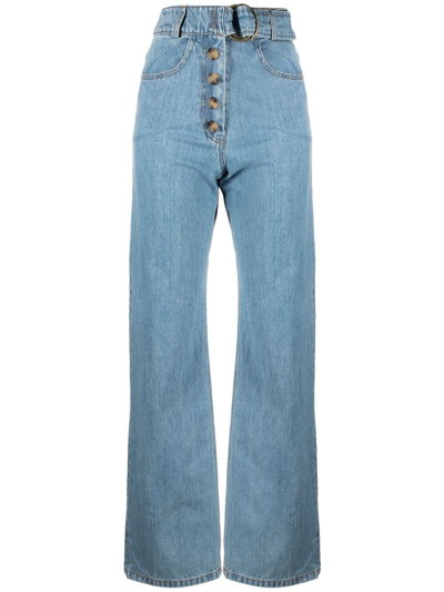 Shop Rejina Pyo Emily High-rise Wide-leg Jeans In Blue