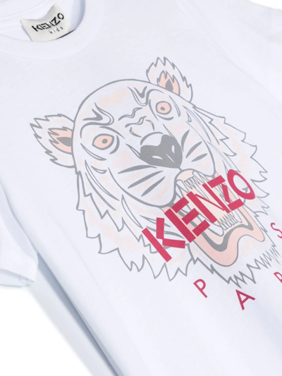 Shop Kenzo Tiger-print Short-sleeve T-shirt In Weiss