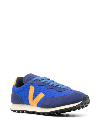 Shop Veja Rio Panelled Lace-up Sneakers In Blau