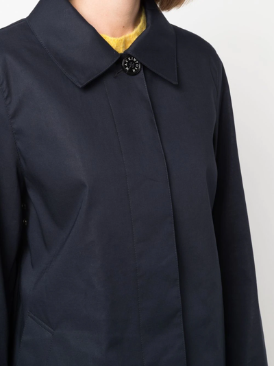 Shop Mackintosh Tartan Banton Single-breasted Coat In Blue