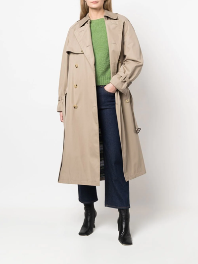 Shop Mackintosh Jamie Gabardine-weave Trench Coat In Brown