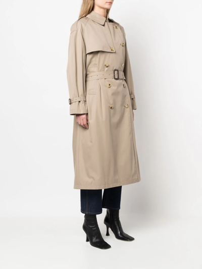 Shop Mackintosh Jamie Gabardine-weave Trench Coat In Brown