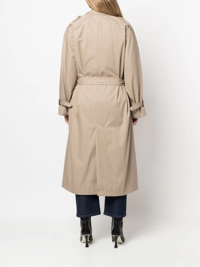 Shop Mackintosh Jamie Gabardine-weave Trench Coat In Brown